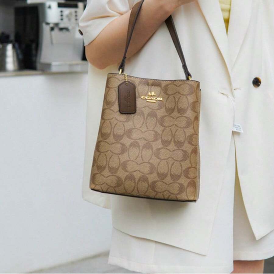 Women's Bag Bucket Bag Women's 2025 Fashion Printed Handbag Versatile Large Capacity Shoulder Crossbody Bag - Brown - View 1