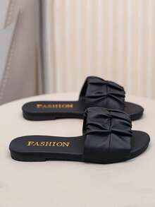 Children Fashion Outdoor Sandals Summer Square Toe Flat Shoes Strap Sandals New Style Girls Shoes Stylish Beach Slippers - Black - View 3