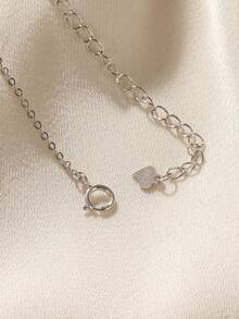 1pc Elegant, Luxurious And Versatile Cubic Zirconia S925 Sterling Silver Water Drop Necklace, Jewelry Gift Box Set, Suitable For Women Everyday Wear, Gift For Occasions Like Holidays, Music Festivals, Parties, Beach Vacations - Silver - View 5