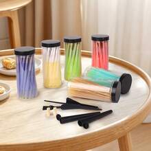 50 Pack King Size Organic Pre-Rolled Cones With Tips - Complete Rolling Cone Set With 2 Packing Tubes, 2 Wooden Tips Filter, Stick, Brush Cleaner, Cones Funnel Loader - 110mm Natural Slow Burning Rolling Papers Cones-TEAL BLUE - Teal Blue - View 3