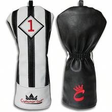 Black With White Stes Series Golf Club Driver Wood UT Hybrid Head Cover Headcover - 4pcs(#1,#3,#5,UTCover) - View 2