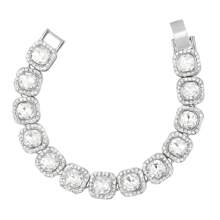 1 Stück/4 Stücke Hiphop Armband für Herren und Damen, rundes oder quadratisches Herz mit voll besetzten Strass, mehrlagige Ketten-Armband Set in Gold und Silber, funkelnde Eisenkette Metall Miami Armband Schmuck zum Valentinstag