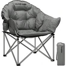 Pound Extra Large Camping Chair Thickened Folding Moon Round Chair Cup Holder - - 1 - View 1
