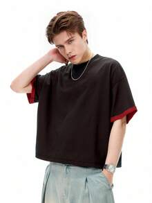 INFLATION 二合一双面薄荷绿T恤，轻盈快干宽松短袖，2025年春夏新品 - 黑色 - 查看 2