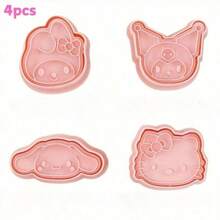 Sanrio (Authorized) Sanrio 2/4/8/Piece/Set Mini Cookie Cutting Machine Cartoon Embossing Mold, Hello PP Kitty Plastic Mold, Used For Baking Cupcakes, Pancakes, Apple Pies, Gingerbread, Gummies Decoration, Suitable For Various Birthdays And Parties, Essential Watermelon Mold For Summer
