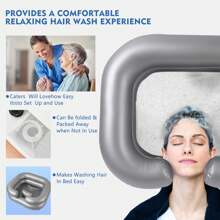 Inflatable Shampoo Basin For Bedridden And Disabled,Portable Shampoo Bowl For Injured, Hair Washing Basin For Childred,Pregnant Woman,Easy Hair Washing At Home Back To School