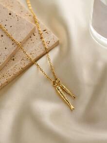 1 件 INS 风格不锈钢 18K 镀金海洋生物锤纹吊坠项链，多种尺寸，适合女士，适合夏季海滩、节日派对 - 金色 - 查看 8