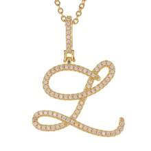 1pc Copper Zirconia A-Z Alphabet Pendant Chain Necklace Fashion Woman Initial Name Jewelry
