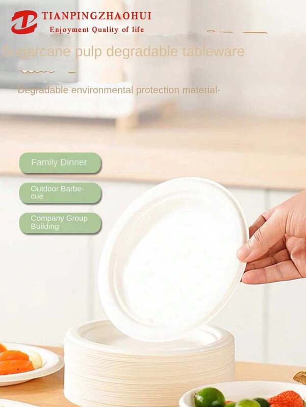 TIANPINGZHAOHUI 50 piezas Platos desechables de cena de 7 pulgadas