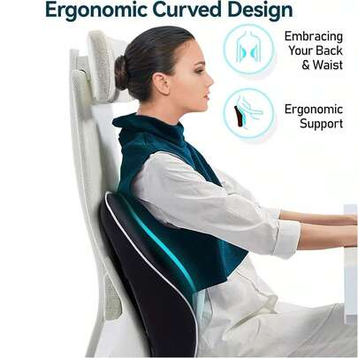 Ergonomic Memory Foam Lumbar Support Cushion | Car Seat/Wheelchair/Office Chair Pillow - Adjustable Straps & Breathable And Washable Mesh Cover