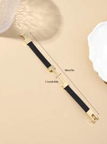 قطعة واحدة من سوار جلدي أنيق مزين بحرف ذهبي، مجوهرات هدية أنيقة للحبيبة