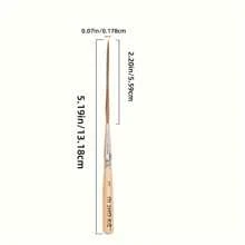 1#-5# Artist's Oil And Acrylic Paint Brush, Long Bristle Outlining Short-Handled Brush, Light-Colored Cow Hair, Extra-Long Round, Metal Connector And High-Quality Wooden Handle, For Oil And Watercolor Gouache Painting, Suitable For Drawing Long Lines, Highly Absorbent (Original Wood Color), Mother's Day, Mom's Gift, Back To School, School Supplies