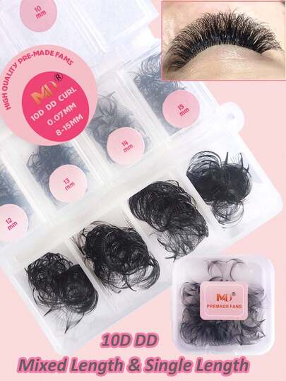 500pcs 20D D-Curl Pre-Made Lash Clusters, Thick Lash Extension, 0.07mm Thickness, D-Curl Curled Pre-Made Lash Clusters, Mixed Size 8-15mm Length, Fluffy & Soft Handmade Separated Lash Clusters (10D 20D-0.07-D, 8-15mm)