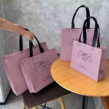 12pcs/Taro Purple Non-Woven Bag, Clothing Store Shopping Bag, Gift Handbag, Gift Bag Summer Cooling,Beach,Travel