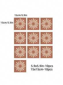 10pcs Bohemian Style Tiles Floor Wall Sticker Kitchen Bathroom Living Room Wear-Resistant Home Decor Art Wall Decals