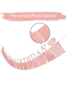 1 set decorațiuni foto pentru ziua de naștere de 16 ani, auriu roz, preasamblate - Banner Sweet 16 cu șaisprezece rame pentru felicitări foto - Steag foto La mulți ani de 16 ani cu 16 rame de afișare, perfect pentru petrecere de ziua de naștere și decorațiuni interioare