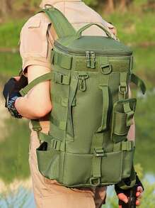 1 bolsa de pesca multifuncional de grande capacidade, bolsa de pesca Oxford azul à prova de respingos, mochila para vara de pesca, acesso rápido externo e equipamento de pesca, equipamento três em um para montanhismo, ciclismo e caminhada, pode ser carregada em um ombro, transversal ou na mão, simples e versátil, muito adequada para viagens diárias, acampamento, pesca e aventura, bolsa de montanhismo, Pesca Mare, presente masculino