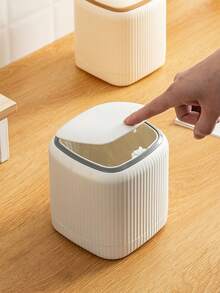 1pc桌面垃圾桶按压式迷你垃圾桶厨房浴室卧室办公室桌面配件家居装饰房间装饰家用收纳清洁用品