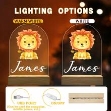 هدية ضوء ليلي قابل للتخصيص للأطفال - مصباح مكتب مخصص بالاسم لديكور غرفة النوم - هدية عيد ميلاد مثالية للأولاد والبنات، مثالي لديكور غرفة النوم، تفاصيل الغرفة، وموسم العودة إلى المدرسة