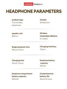 Lenovo Écouteurs Bluetooth Lenovo LP25 avec étui de protection transparent, style tour d'oreille, Écouteurs Bluetooth 5.4 ENC anti-bruit avec longue autonomie et commandes tactiles intelligentes, compatibles avec les appareils Apple et Android