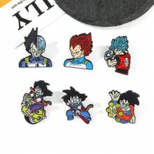 1 pieza de broche personalizado de moda con animación de dragón de bola de fuego súper saiyan Vegeta, accesorio de moda para bolso, adecuado para uso diario o como regalo