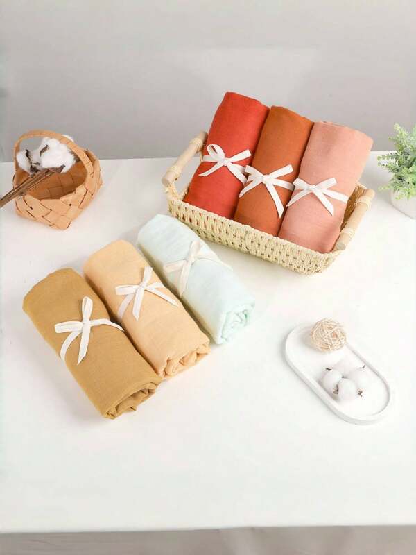 قطعة واحدة بطانية تدثير للأطفال 47بوصة * 47بوصة ناعمة وقابلة للتنفس، مناسبة للمواليد الجدد، للصيف