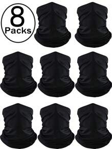 8Packs Neck Gaiter Face Mask Headwear Bandana Head Wrap Face Scarf Mask Neck Warmer Balaclava For Sports