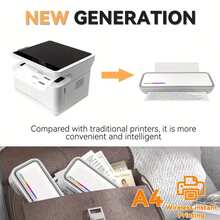 Impressora Portátil Sem Fio para Viagem, Impressora Térmica Suporta Papel Térmico Tamanho Carta EUA 8,5 x 11 pol., Legal A4 e A5, Impressora Sem Tinta para Casa, Escritório, Viagem, Escola, Veículos