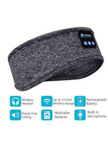 Leopard Sport Stirnband Schlafwireless Kopfhörer Echt kabelloses Ohrhörer mit Mikrofon Over-Ear Kopfhörer für Yoga Workout Schlaf Laufen Camping Computer Telefone PC
