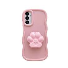 1pc Y2K Dopamine Inspired Fluffy Paw Print Air Cushion Phone Stand Case Compatible With IPhone 16/Redmi Note 11 4G/Galaxy A55/Infinix Note 30/ Moto E30