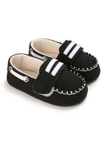 Classic Fashion Unisex Flat Loafers, Non-Slip Canvas Casual Shoes For Newborn Babies, First Walking Shoes