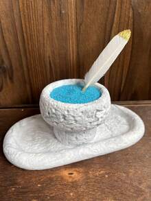 1 件熔岩水泥蜡烛杯硅胶模具 DIY 石膏托盘环氧树脂模具圆形碗容器混凝土模具 - 白色 - 查看 8