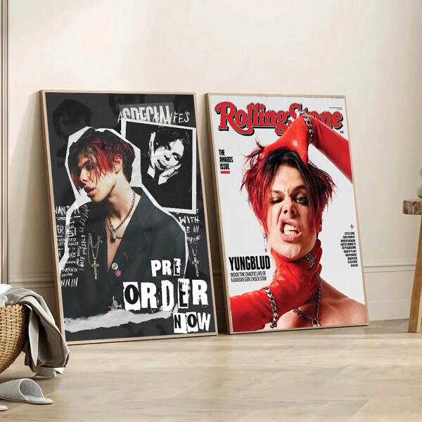 1 pezzo Quadro decorativo del cantante pop Y-Yungblud, Cantante pop famoso, stile anime, adatto per decorare il soggiorno, il bar o la parete di casa, decorazione domestica raffinata, senza cornice