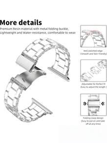 Pulseira transparente de liberação rápida para AppleWatch, compatível com 38 mm, 40 mm, 41 mm, 42 mm, 44 mm, 45 mm, 49 mm, S10, 42/46 mm, unissex, casual, ajustável, de substituição, compatível com Ultra/SE/8/7/6/5/4/3/2/1, pulseira esportiva, respirável, à prova d'água, para uso diário, festas, feriados, verão, volta às aulas, presente perfeito para mãe, pai, amante, estudante