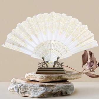 Éventail pliable, mini ventilateur portatif pour l'été, ventilateur de voyage, design pliable pour un transport facile, style classique, décoratif et pratique, éventail pliant pour femmes, apporte de la fraîcheur, convient pour les fêtes, les mariages, les églises, la danse, un excellent cadeau pour la famille et les amis pour la Saint-Valentin, Thanksgiving, Fête des Mères Rafraîchissement d'été, plage, voyage
