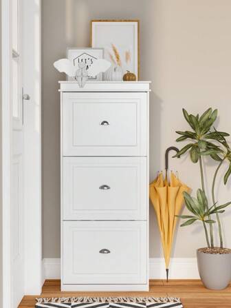 Explosive Three-Tier Modern Minimalist Shoe Cabinet Entryway Essential Easy To Install Modern Minimalist Shoe Rack Large Capacity Black And White Dual-Color Optional