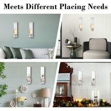 壁烛台 2 件套，装饰性木制烛台，农舍烛台，客厅墙壁装饰，礼品