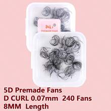 500PCS 5D Premade Fans Eyelash Extensions Fans Volume Lash Extensions 0.07 Thickness Eyelash Extension D Curl Premade Lash Fans Mix 8-15mm Single Length 8-15mm Fluffy Soft Handmade Loose Fan(10D 20D-0.07-D,8-15mm)