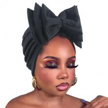 1 件 3D 分层蝴蝶结头带，夸张大花头巾帽，头巾帽，简约头巾帽