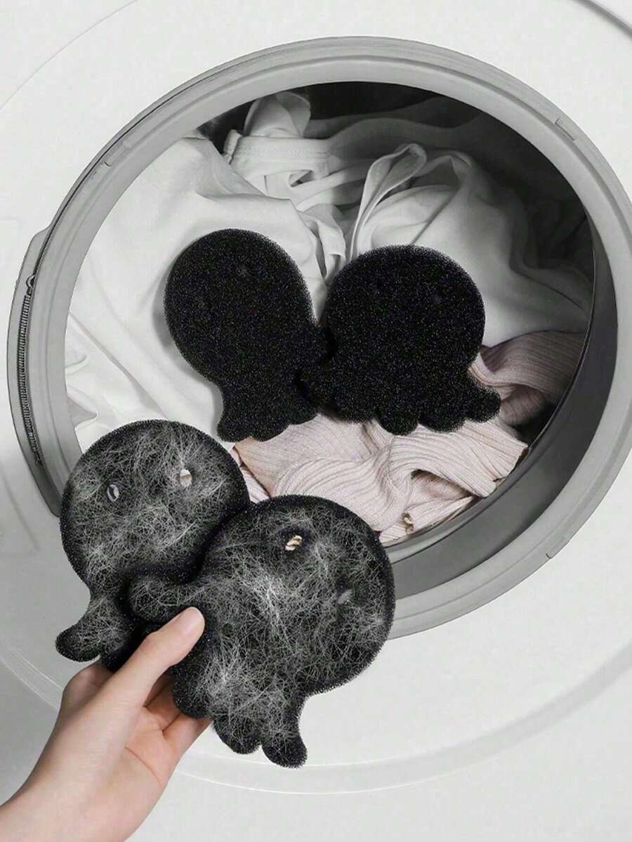 2/4pcs Pet Hair Remover For Laundry, Reusable Dryer Balls ,Non Electric Lint Remover, Reduces Wrinkles, Saves Drying Time, Cute Bear Design, Easy Hair Removal For Washing Machine, Pet Hair Remover, Laundry Cleaner, Cleaning Supplies, Easy Hair Removal And Cleaning