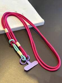 1pc 2 In 1 Multi-Purpose Phone Lanyard, Detachable Long Crossbody Strap, Dual-Use Shoulder Strap, Outdoor Travel Hiking Carrying Handle, Bee Speaker Charm, Durable Universal Phone Cord - Multicolor - View 6