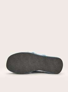 Soft Pale Blue Washed Denim Peep Toe Cross Strap Chunky Platforms, Premium Soft Leather Insole, Slip Resistant Sole, Comfort Fit Thick Sole Wedge Sandals, Versatile Classic Fashion