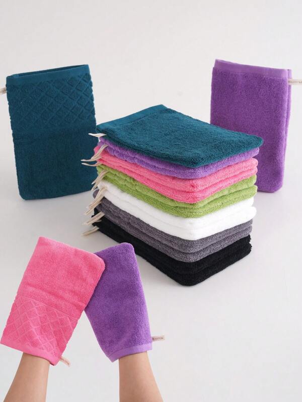 QIBHI 2/8 peças de toalhas de banho, absorventes e macias, adequadas para banho, toalhas de banho, luvas demaquilantes reutilizáveis, multicoloridas disponíveis para a volta às aulas