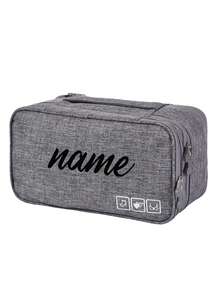 Bolsa de almacenamiento de ropa interior de viaje personalizada con nombre, organizador portátil de artículos de tocador, lencería, organizador de viaje para bolsa de cosméticos, estuche de maquillaje, organizador de maquillaje de gran capacidad, para lápiz labial, pinceles, cuidado de la piel, teléfono móvil, monedas, artículos pequeños, para el hogar, regalo, vacaciones y festival de Halloween Navidad de uso multifuncional, con vibras bohemias - Multicolor - Ver 10