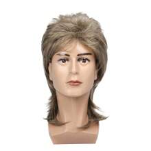 Mens Short Brown Wig Synthetic Replacement Costume Halloween Natural Hair Wigs