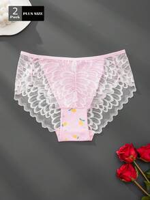 FOVTY 2件加大码返校季女式蕾丝性感内裤 - 彩色 - 查看 4