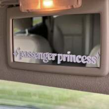 Car Reflector Sticker, Beautiful "Passenger Princess" Text Sticker, Car Interior Decor Sticker, Home Decor Sticker, For Car, Home Decor, Party Decorator