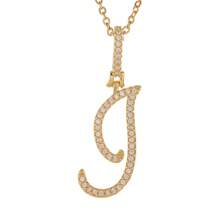 1pc Copper Zirconia A-Z Alphabet Pendant Chain Necklace Fashion Woman Initial Name Jewelry