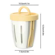 1 pezzo Ciotola per insalata con grande capacità e colino, tazza sigillata minimalista per insalata con forchetta, tazza portatile per scolare l'acqua, tazza filtro per la frutta
