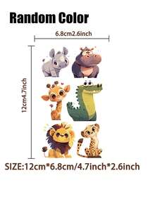Random Colors, 2025 New Children's Toy Cartoon Animal Stickers To Decorate The Zoo, Computer Book Stickers, Pencil Case Stickers, Temporary Stickers, Must-Have For Back To School - View 4